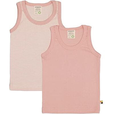 loud + proud Dubbelpak voor meisjes, fijn geribbeld, biologisch katoen en GOTS-gecertificeerd onderhemd, roze (powder), 122/128 cm loud + proud Dubbelpak voor meisjes, fijn geribbeld, biologisch katoen en GOTS-gecertificeerd onderhemd, roze (powder), 122/128 cm