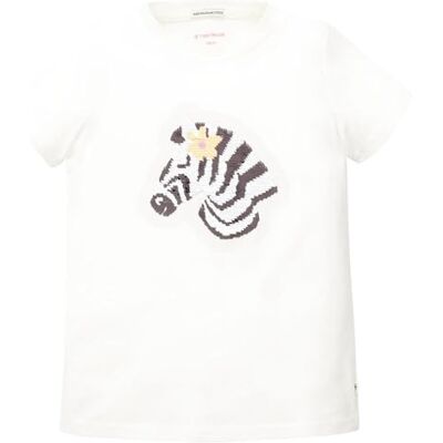 TOM TAILOR T-shirt voor meisjes en kinderen met print, 10315 Whisper White, 92 cm TOM TAILOR T-shirt voor meisjes en kinderen met print, 10315 Whisper White, 92 cm
