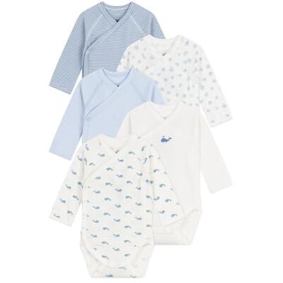 Petit Bateau Set van gekruiste bodysuits met lange mouwen van katoen met babyprint Petit Bateau Set van gekruiste bodysuits met lange mouwen van katoen met babyprint