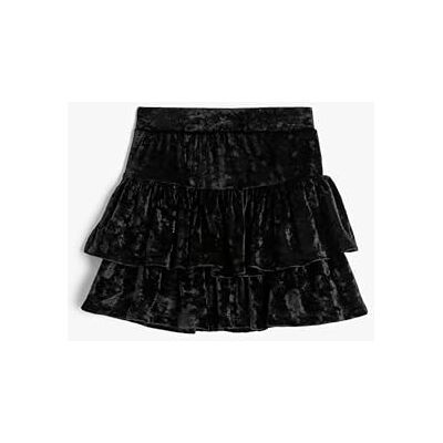 Koton Rok met elastische taille voor meisjes, zwart (999), 4-5 Jaar Koton Rok met elastische taille voor meisjes, zwart (999), 4-5 Jaar