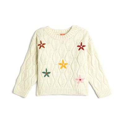 Koton Knit Sweater Flower Embroidered Crew Neck Babygirls Pullover trui Koton Knit Sweater Flower Embroidered Crew Neck Babygirls Pullover trui