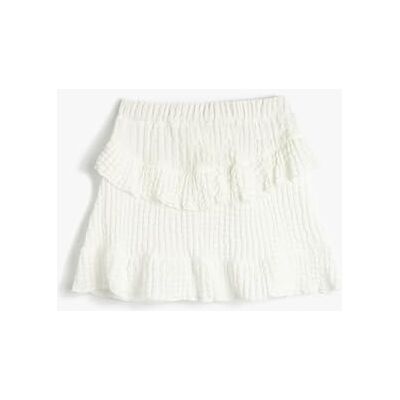 Koton Meisjes Mini Ruffle Elastische Tailleband Rok, Wit (000), 7-8 Jaar Koton Meisjes Mini Ruffle Elastische Tailleband Rok, Wit (000), 7-8 Jaar