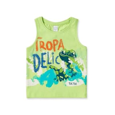 Tuc Tuc Mouwloos T-shirt voor baby's en jongens in groen met opdruk, Groen, 12 Maanden Tuc Tuc Mouwloos T-shirt voor baby's en jongens in groen met opdruk, Groen, 12 Maanden