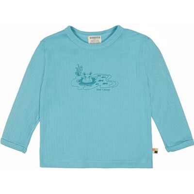 loud + proud Unisex Derby Rib kindershirt met opdruk, GOTS-gecertificeerd, cyaan, 122/128 cm loud + proud Unisex Derby Rib kindershirt met opdruk, GOTS-gecertificeerd, cyaan, 122/128 cm