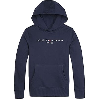 Tommy Hilfiger Uniseks kinderen hoodie, Blauw (Twilight Navy), 8 ans Tommy Hilfiger Uniseks kinderen hoodie, Blauw (Twilight Navy), 8 ans