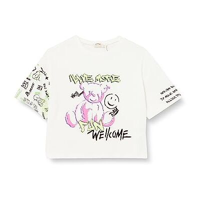 Koton - Crop Oversize T-Shirt - Wit - 7-8Y - T-Shirt Koton - Crop Oversize T-Shirt - Wit - 7-8Y - T-Shirt