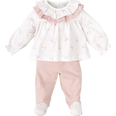 BABIDU Meisjesset met lange mouwen T-shirt met ruches en bedrukte beenkappen, uniseks baby, Groen, 3 Maanden BABIDU Meisjesset met lange mouwen T-shirt met ruches en bedrukte beenkappen, uniseks baby, Groen, 3 Maanden