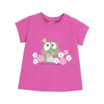 Chicco T-shirt van katoen met korte mouwen voor meisjes, Donker Roze, 6 Maanden Chicco T-shirt van katoen met korte mouwen voor meisjes, Donker Roze, 6 Maanden