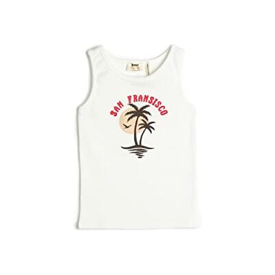 Koton Girls Tanktop Mouwloos bedrukt geribbeld katoen, wit (000), 6-7 Jaar Koton Girls Tanktop Mouwloos bedrukt geribbeld katoen, wit (000), 6-7 Jaar