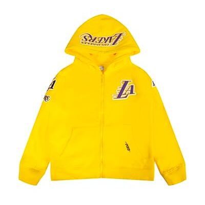 Pro Standard Jongens NBA Classic Chenille Bb Fleece Full Zip Hoodie Capuchontrui, geel, Small, geel, S Pro Standard Jongens NBA Classic Chenille Bb Fleece Full Zip Hoodie Capuchontrui, geel, Small, geel, S