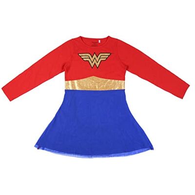 CERDÁ LIFE'S LITTLE MOMENTS Wonderwoman Jurk met lange mouwen, tutu-officiële DC Comics-licentie, kleurrijk, 8 jaar CERDÁ LIFE'S LITTLE MOMENTS Wonderwoman Jurk met lange mouwen, tutu-officiële DC Comics-licentie, kleurrijk, 8 jaar