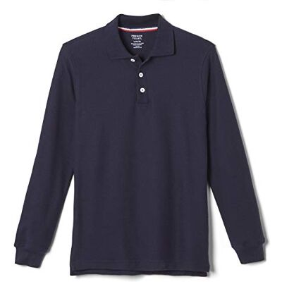 French Toast Big Pique Polo School Uniform Shirt with Long Sleeves for Boys and Girls, Navy, 8 French Toast Big Pique Polo School Uniform Shirt with Long Sleeves for Boys and Girls, Navy, 8