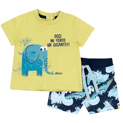 Chicco Set Van 2 T-Shirts En Shorts (2) baby-jongens, Giallo, 18M, Design in Italië Chicco Set Van 2 T-Shirts En Shorts (2) baby-jongens, Giallo, 18M, Design in Italië