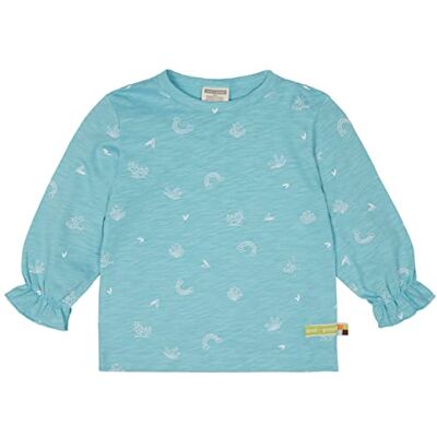 loud + proud Uniseks kindershirt met opdruk, GOTS-gecertificeerd, cyaan, 62/68 cm loud + proud Uniseks kindershirt met opdruk, GOTS-gecertificeerd, cyaan, 62/68 cm