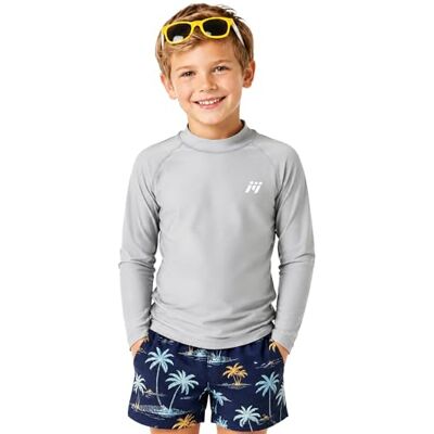 MEETWEE Badpak voor kinderen, Rashvest, lange mouwen/kort, UPF 50+ zonwering, Rash Guard 5-15 jaar, grijs, lange mouwen, 10 Jaar MEETWEE Badpak voor kinderen, Rashvest, lange mouwen/kort, UPF 50+ zonwering, Rash Guard 5-15 jaar, grijs, lange mouwen, 10 Jaar