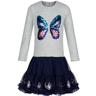 Happy Girls Kinderjurk voor meisjes, grijs melange, EU 92, gemengd grijs, 92 cm Happy Girls Kinderjurk voor meisjes, grijs melange, EU 92, gemengd grijs, 92 cm