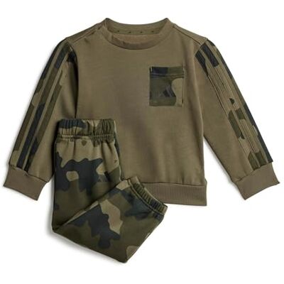 adidas Unisex bebé Seasonal Essentials Infants Camo Fleece Jogger Set in French Terry, olive strata/black, 2-3 Years adidas Unisex bebé Seasonal Essentials Infants Camo Fleece Jogger Set in French Terry, olive strata/black, 2-3 Years