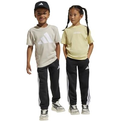 adidas uniseks-kind Essentials 3 Stripes Pants, black/white, 5-6 Years adidas uniseks-kind Essentials 3 Stripes Pants, black/white, 5-6 Years