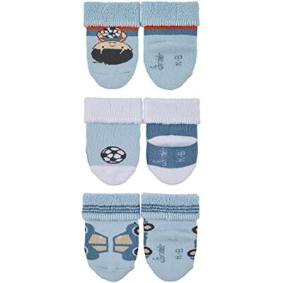 Sterntaler Babysokken voor jongens, 3-delige voetbalsokken, blauw, 14 Sterntaler Babysokken voor jongens, 3-delige voetbalsokken, blauw, 14