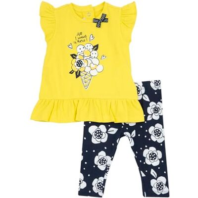 Chicco 2-Delige Set Met T-Shirt En Legging meisjes, Giallo, 3M, Design in Italië Chicco 2-Delige Set Met T-Shirt En Legging meisjes, Giallo, 3M, Design in Italië