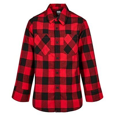 Urban Classics Boys Boys geruit flanellen shirt, kinderhemd, verkrijgbaar in vele verschillende kleuren, maten 110/116 tot 158/164, zwart/rood, 122-128 Urban Classics Boys Boys geruit flanellen shirt, kinderhemd, verkrijgbaar in vele verschillende kleuren, maten 110/116 tot 158/164, zwart/rood, 122-128