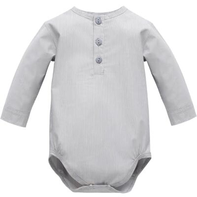 Pinokio Bodysuit Polo Long Sleeve Charlie, 97% katoen 3% elastaan, Unisex 50-68 (86), Grey Charlie, 86 cm Pinokio Bodysuit Polo Long Sleeve Charlie, 97% katoen 3% elastaan, Unisex 50-68 (86), Grey Charlie, 86 cm