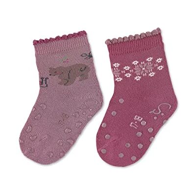 Sterntaler Kruipsokken voor babymeisjes, ABS-kruipsokken, dubbelpak, beer, lila, 22 EU Sterntaler Kruipsokken voor babymeisjes, ABS-kruipsokken, dubbelpak, beer, lila, 22 EU