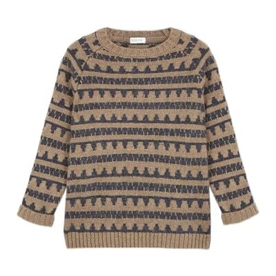 Gocco Pullover Greca Camel en Grijs Jongens Gocco Pullover Greca Camel en Grijs Jongens