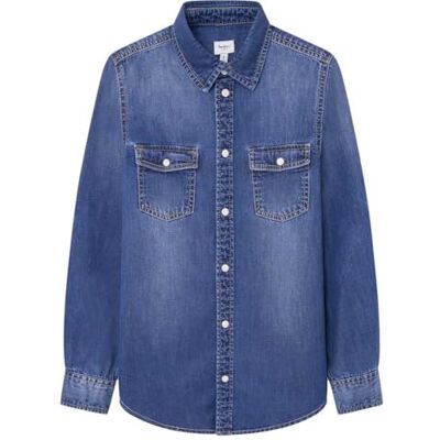 Pepe Jeans Portez Jr Shirt voor jongens, Blauw (Denim-ir3), 4 jaar Pepe Jeans Portez Jr Shirt voor jongens, Blauw (Denim-ir3), 4 jaar