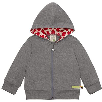 loud + proud Uniseks babyjas met capuchon, GOTS-gecertificeerd sweatjack, grijs, 86/92 cm loud + proud Uniseks babyjas met capuchon, GOTS-gecertificeerd sweatjack, grijs, 86/92 cm