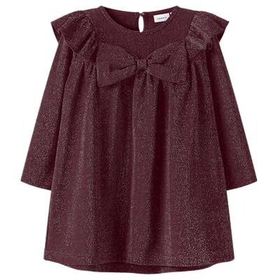 Name it Nmfroisin M Ls Jurk voor meisjes, bordeaux, 116 Name it Nmfroisin M Ls Jurk voor meisjes, bordeaux, 116