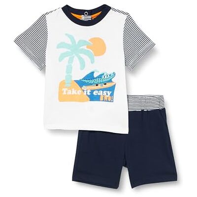Chicco 2-Delige Set Van T-Shirt En Korte Broek (1) baby-jongens, Blauw, 9M, Design in Italië Chicco 2-Delige Set Van T-Shirt En Korte Broek (1) baby-jongens, Blauw, 9M, Design in Italië