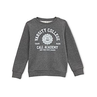 DeFacto Trui met lange mouwen voor jongens ronde hals sweatshirt voor jongens (Grey Melange, 5/6 Y), gemengd grijs, 5-6 Jaren DeFacto Trui met lange mouwen voor jongens ronde hals sweatshirt voor jongens (Grey Melange, 5/6 Y), gemengd grijs, 5-6 Jaren