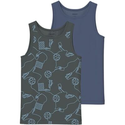 Name it Jongens Nkmtank Top 2P Kick Off Noos, Urban Chic, Numeric_122 (verpakking van 2) Name it Jongens Nkmtank Top 2P Kick Off Noos, Urban Chic, Numeric_122 (verpakking van 2)