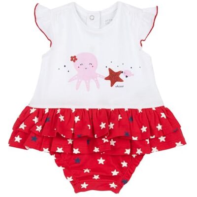 Chicco Rompertje met korte mouwen, pasgeborenen, Wit en Rood, 12 Maanden Chicco Rompertje met korte mouwen, pasgeborenen, Wit en Rood, 12 Maanden