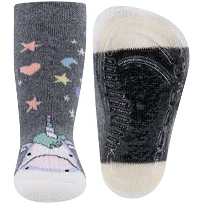 EWERS stopper sokken unicorn, sokken met antislip zool voor meisjes, antislip sokken met rubberen zool, MADE IN GERMANY, 1 paar antislip kindersokken, grijs, maat 19-20 EWERS stopper sokken unicorn, sokken met antislip zool voor meisjes, antislip sokken met rubberen zool, MADE IN GERMANY, 1 paar antislip kindersokken, grijs, maat 19-20