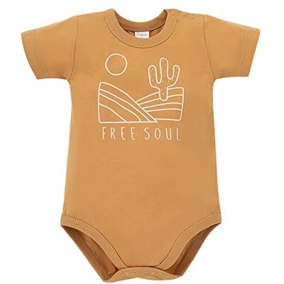 Pinokio Bodysuit Short Sleeve Free Soul, 100% katoen, unisex 50-68 (74), Geel Desert, 74 cm Pinokio Bodysuit Short Sleeve Free Soul, 100% katoen, unisex 50-68 (74), Geel Desert, 74 cm