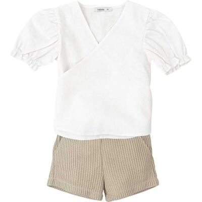 BABIDU Meisjesset met kruisarm T-shirt en ruches, uniek, 24 maanden, uniseks baby, Uniek, 24 Maanden BABIDU Meisjesset met kruisarm T-shirt en ruches, uniek, 24 maanden, uniseks baby, Uniek, 24 Maanden