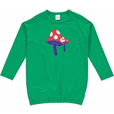 Fred's World by Green Cotton Meisjes Mushroom Front L/S Casual Jurk, Earth green., 134 cm Fred's World by Green Cotton Meisjes Mushroom Front L/S Casual Jurk, Earth green., 134 cm