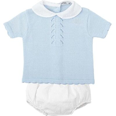 BABIDU Ranita T-shirt met korte mouwen en kraag, uniseks, voor baby's, Lichtblauw, 3 Maanden BABIDU Ranita T-shirt met korte mouwen en kraag, uniseks, voor baby's, Lichtblauw, 3 Maanden