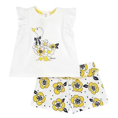 Chicco Set Van 2 T-Shirts En Shorts (2) baby-meisjes, Giallo, 12M, Design in Italië Chicco Set Van 2 T-Shirts En Shorts (2) baby-meisjes, Giallo, 12M, Design in Italië