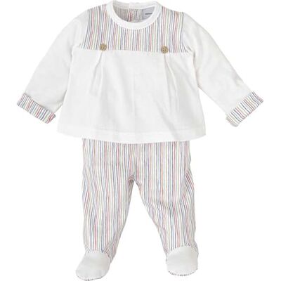 BABIDU Set voor kinderen, voorjaar/zomer, met T-shirt met lange mouwen en gestreepte beenkappen, uniseks baby, Uniek, 0-3 Maanden BABIDU Set voor kinderen, voorjaar/zomer, met T-shirt met lange mouwen en gestreepte beenkappen, uniseks baby, Uniek, 0-3 Maanden