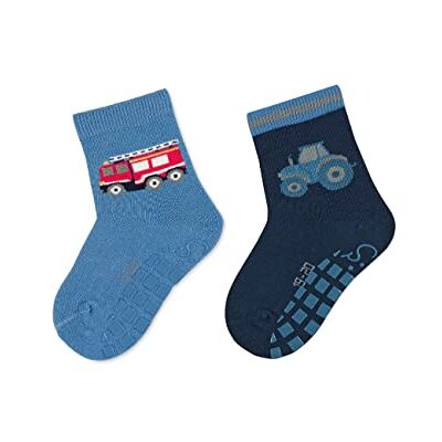 Sterntaler Tegelsokken voor baby's, ABS-sokken, dubbelpak, brandweer, tegels, antislip, van katoen, zachtblauw, maat 18, fluweelblauw, 18 EU Sterntaler Tegelsokken voor baby's, ABS-sokken, dubbelpak, brandweer, tegels, antislip, van katoen, zachtblauw, maat 18, fluweelblauw, 18 EU