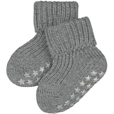 FALKE Uniseks-baby Stopper sokken Catspads Cotton B Hp katoen Noppen op de zool 1 paar, Grijs Light Grey Melange 3390, 80-92 FALKE Uniseks-baby Stopper sokken Catspads Cotton B Hp katoen Noppen op de zool 1 paar, Grijs Light Grey Melange 3390, 80-92