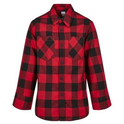 Urban Classics Boys Boys geruit flanellen shirt, kinderhemd, verkrijgbaar in vele verschillende kleuren, maten 110/116 tot 158/164, zwart/rood, 110-116 Urban Classics Boys Boys geruit flanellen shirt, kinderhemd, verkrijgbaar in vele verschillende kleuren, maten 110/116 tot 158/164, zwart/rood, 110-116