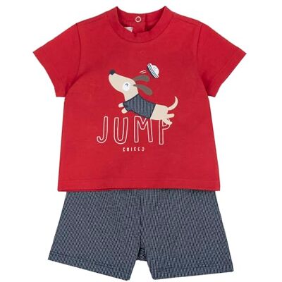 Chicco Set van T-shirt en shorts, middenrood, 6 Maanden Chicco Set van T-shirt en shorts, middenrood, 6 Maanden