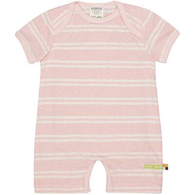 loud + proud Uniseks babyspeler, strepen met linnen, GOTS-gecertificeerde romperbroek loud + proud Uniseks babyspeler, strepen met linnen, GOTS-gecertificeerde romperbroek