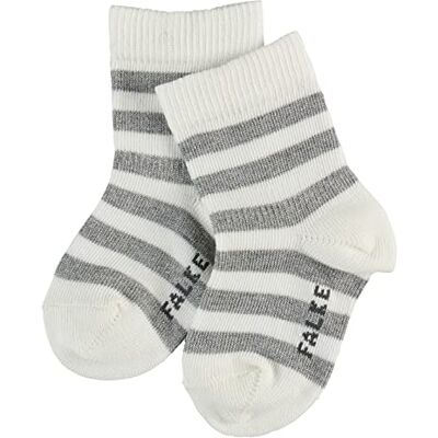 FALKE Unisex Baby Sprankelende Streep Sokken Katoen Grijs Wit Meer Kleuren Dunne Leuke Kalf Sok Voor Baby Jongen Of Meisje Patroon Gestreept 1 Paar, Wit (Wit 2000), 6-12 maanden FALKE Unisex Baby Sprankelende Streep Sokken Katoen Grijs Wit Meer Kleuren Dunne Leuke Kalf Sok Voor Baby Jongen Of Meisje Patroon Gestreept 1 Paar, Wit (Wit 2000), 6-12 maanden
