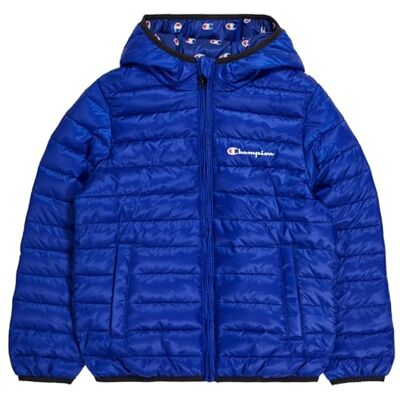 Champion Legacy Outdoor K Light WR Allover Contrast Logo Hooded Jacket, Blue Electric, 3-4 jaar unisex kinderen en jongeren SS24, Blauw Champion Legacy Outdoor K Light WR Allover Contrast Logo Hooded Jacket, Blue Electric, 3-4 jaar unisex kinderen en jongeren SS24, Blauw