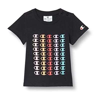 Champion Legacy American Classics-Multi-Logo S/S T-shirt, zwart, 9 maanden meisjes Champion Legacy American Classics-Multi-Logo S/S T-shirt, zwart, 9 maanden meisjes
